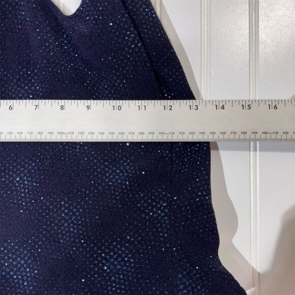 Vintage Scott McClintock Millennium 2000 Navy Blue Sparkle Halter Gown Sz 8 USA - Picture 9 of 11